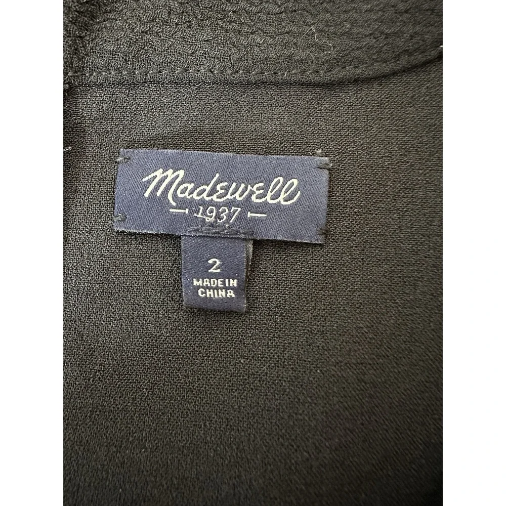Madewell Jumpsuit Women's Size‎ 2 Black  Long Sleeve Tapered Ankle Pockets